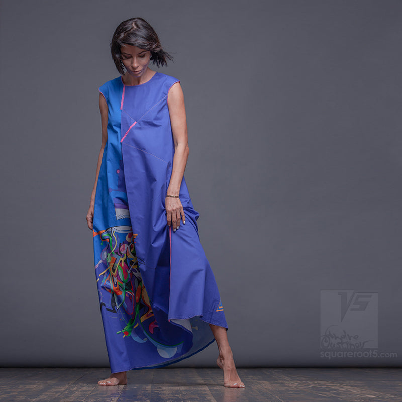 DRESS "ATLANTIS" MODEL "BC" Light-Blue Cerulean COSMIC by Squareroot5 wear